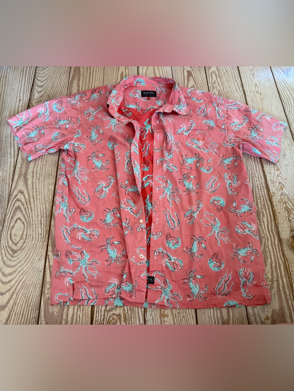 Salt Life XL Men's Short Sleeve Button Down Shirt - Sea Creature Print